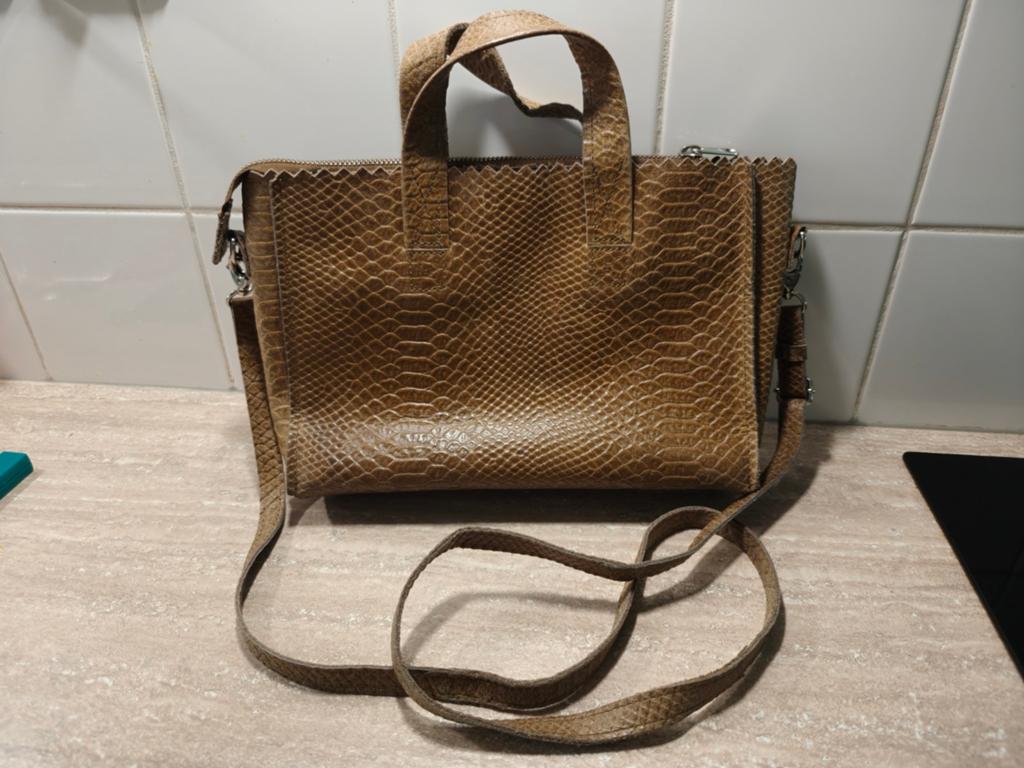 Myomy schoudertas licht bruin, Ophalen of Verzenden, Zo goed als nieuw, Bruin, Handtas