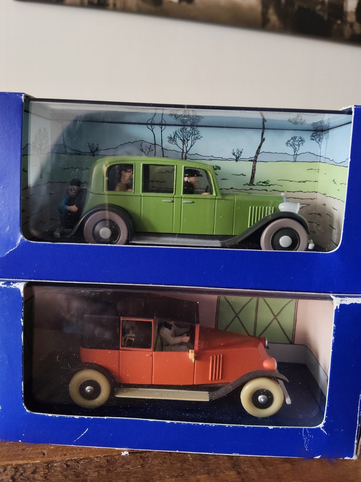Set van 2 Kuifje modelauto's met figuren, Overige merken, Auto, 1:32 tot 1:50, Nieuw