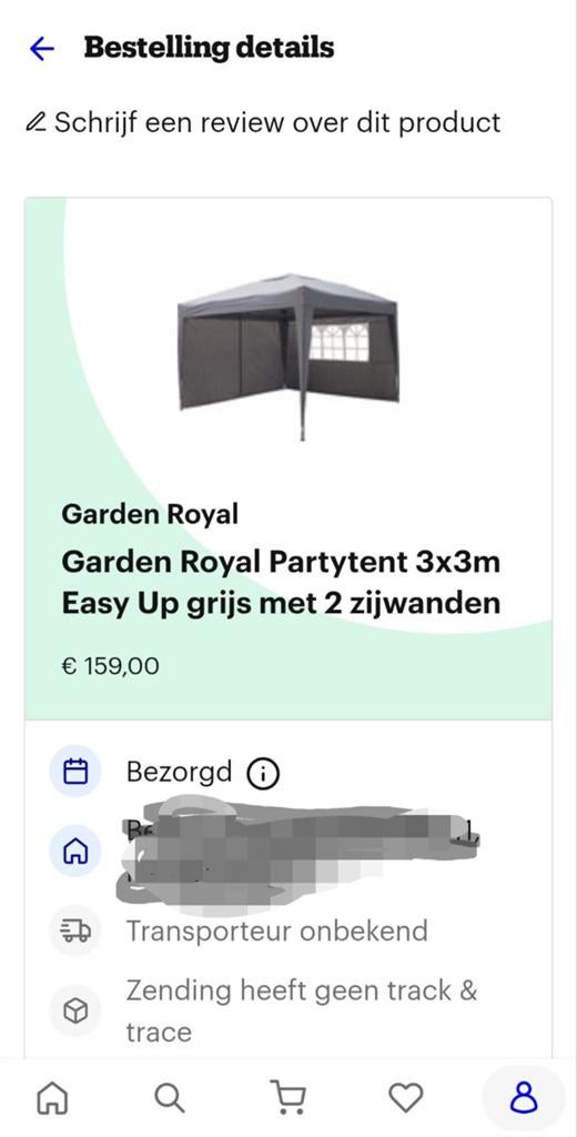 Garden Royal Partytent 3x3m Easy Up grijs met 2 zijwanden, Ophalen of Verzenden, Zo goed als nieuw, Minder dan 5 meter, Opvouwbaar