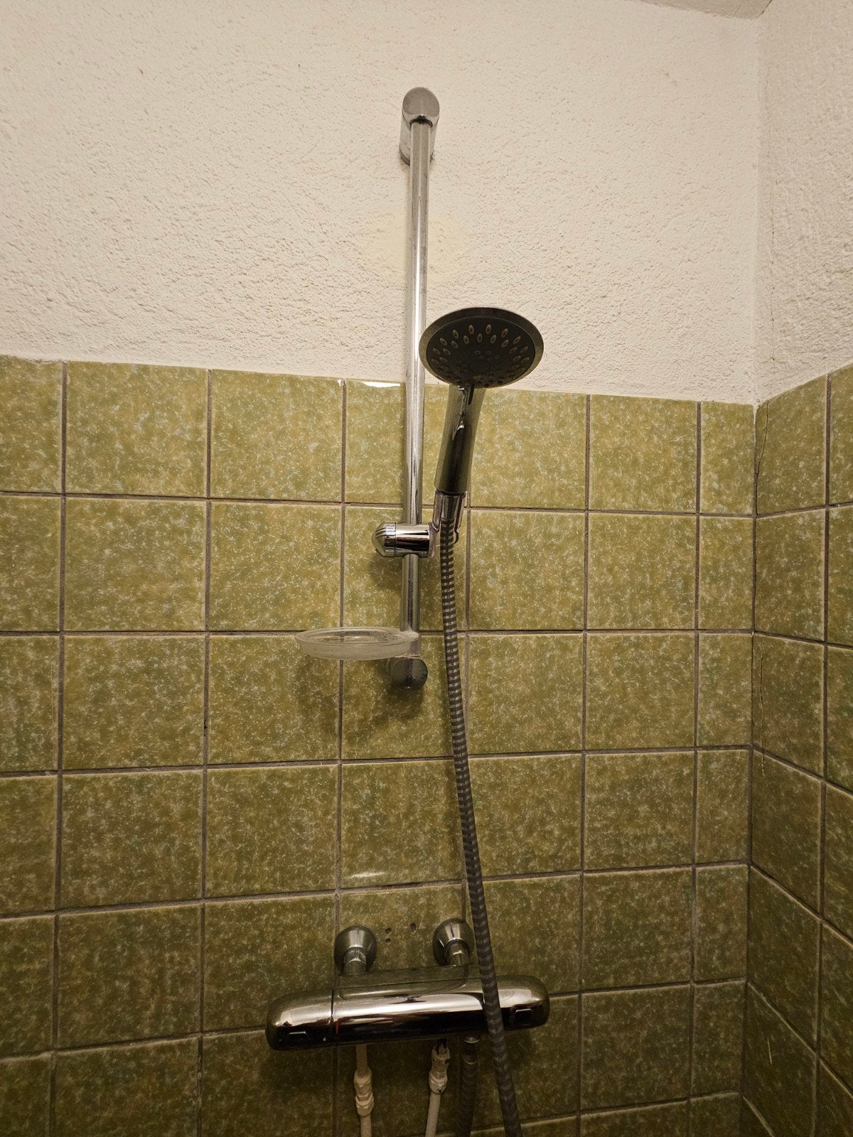 Grohe Thermostaatkraan met Hansgrohe Glijstangset 60 cm, Ophalen, Gebruikt, Chroom, Douche