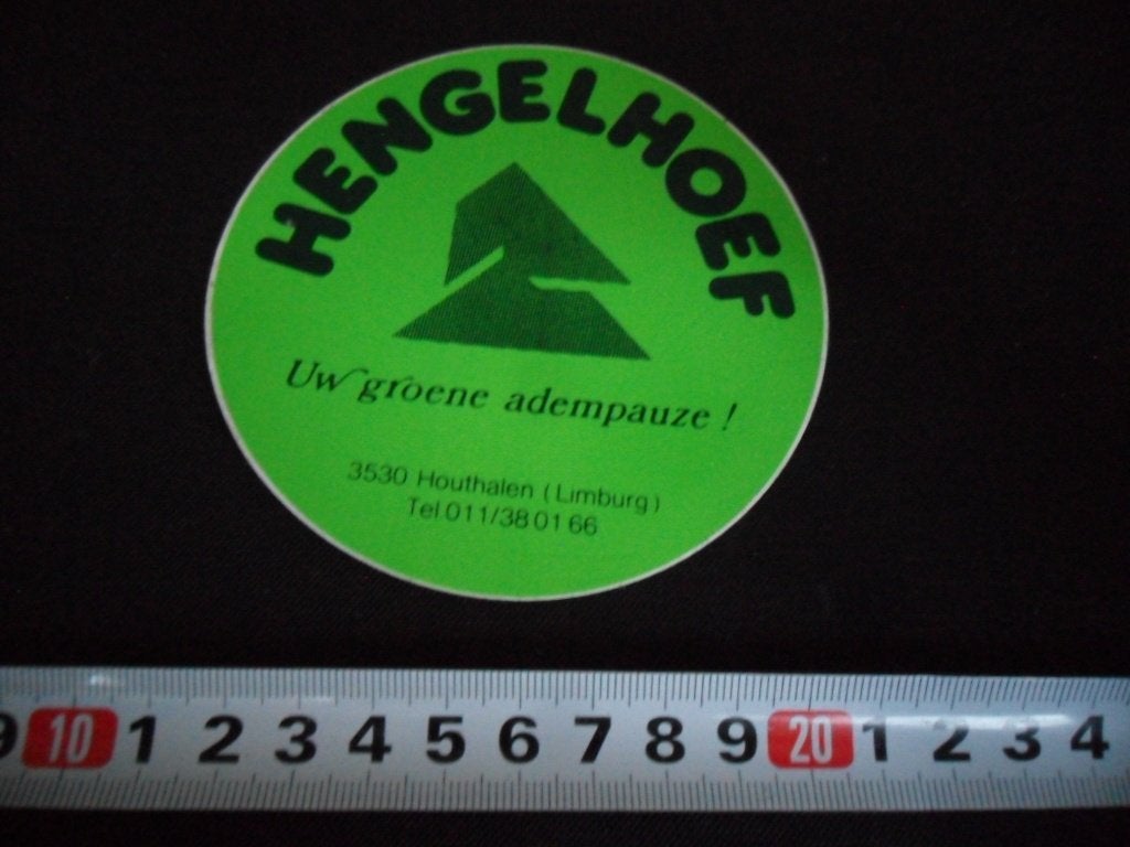 sticker België Houthalen Limburg HENGELHOEF Camping P.Gillis, Ophalen of Verzenden, Zo goed als nieuw