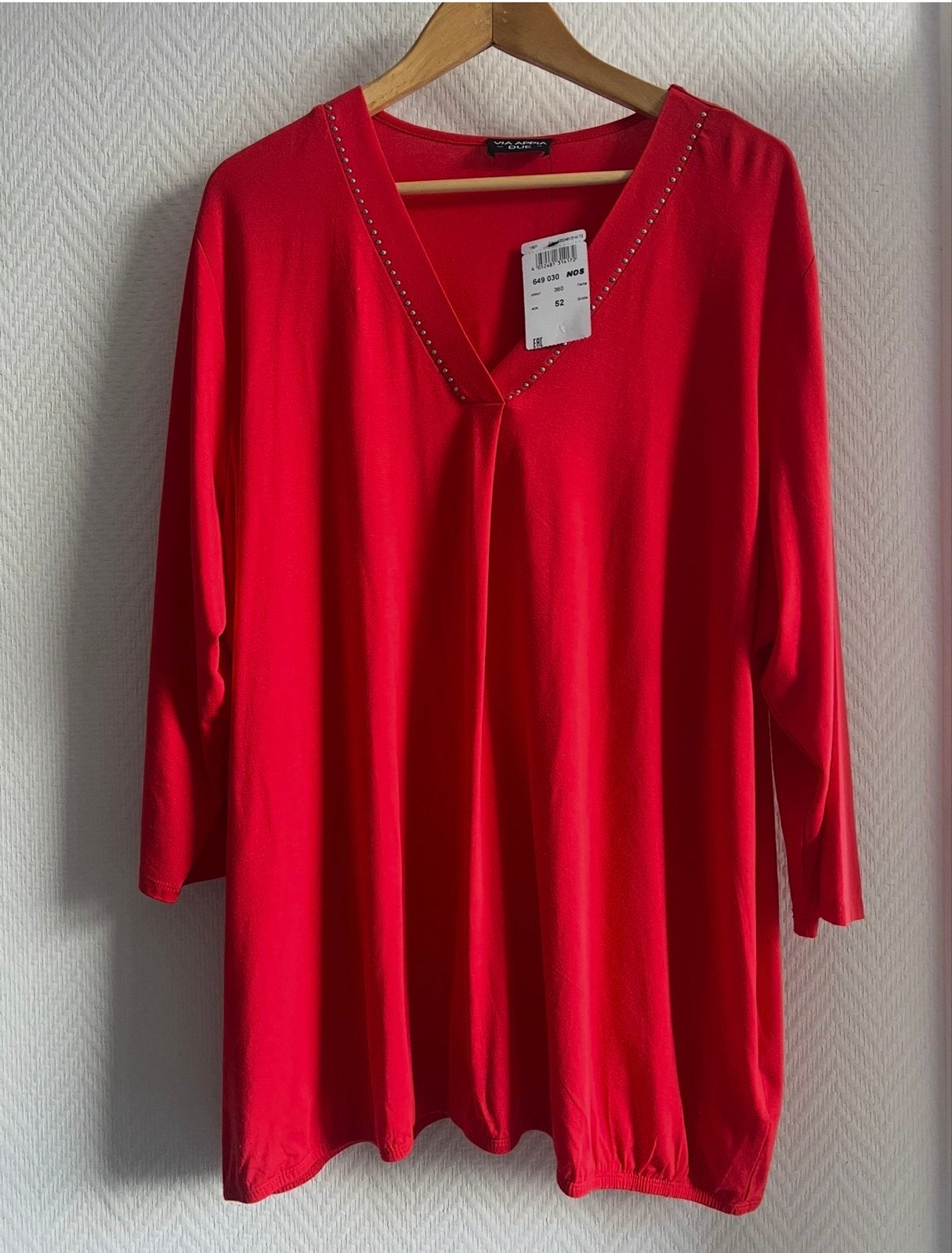 Via Appia maat 52, Verzenden, Nieuw, Rood, Blouse of Tuniek