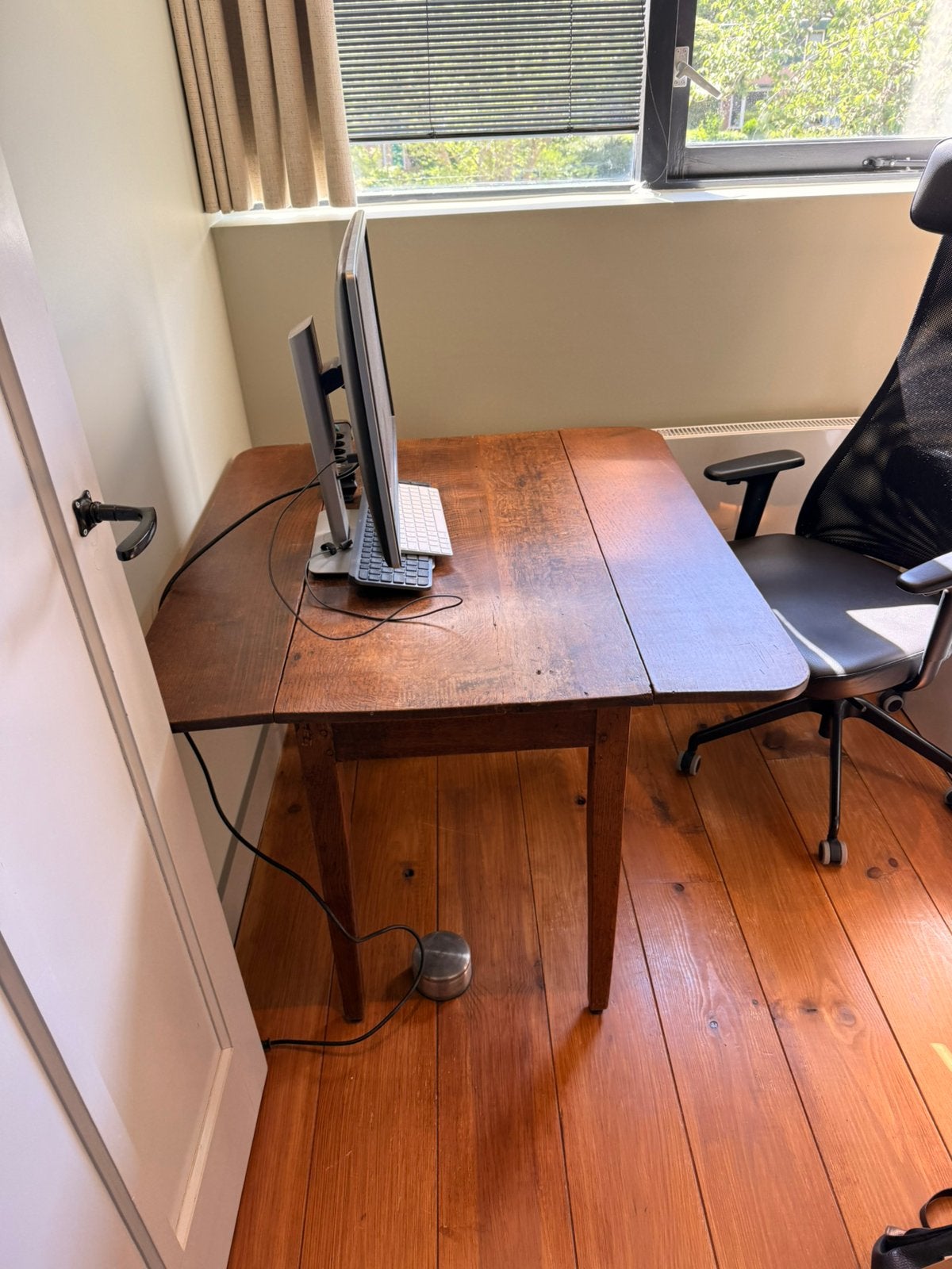 Inklapbare tafel - antiek kersenhout bruin, Huis en Inrichting, Bureaus, Ophalen, Zo goed als nieuw