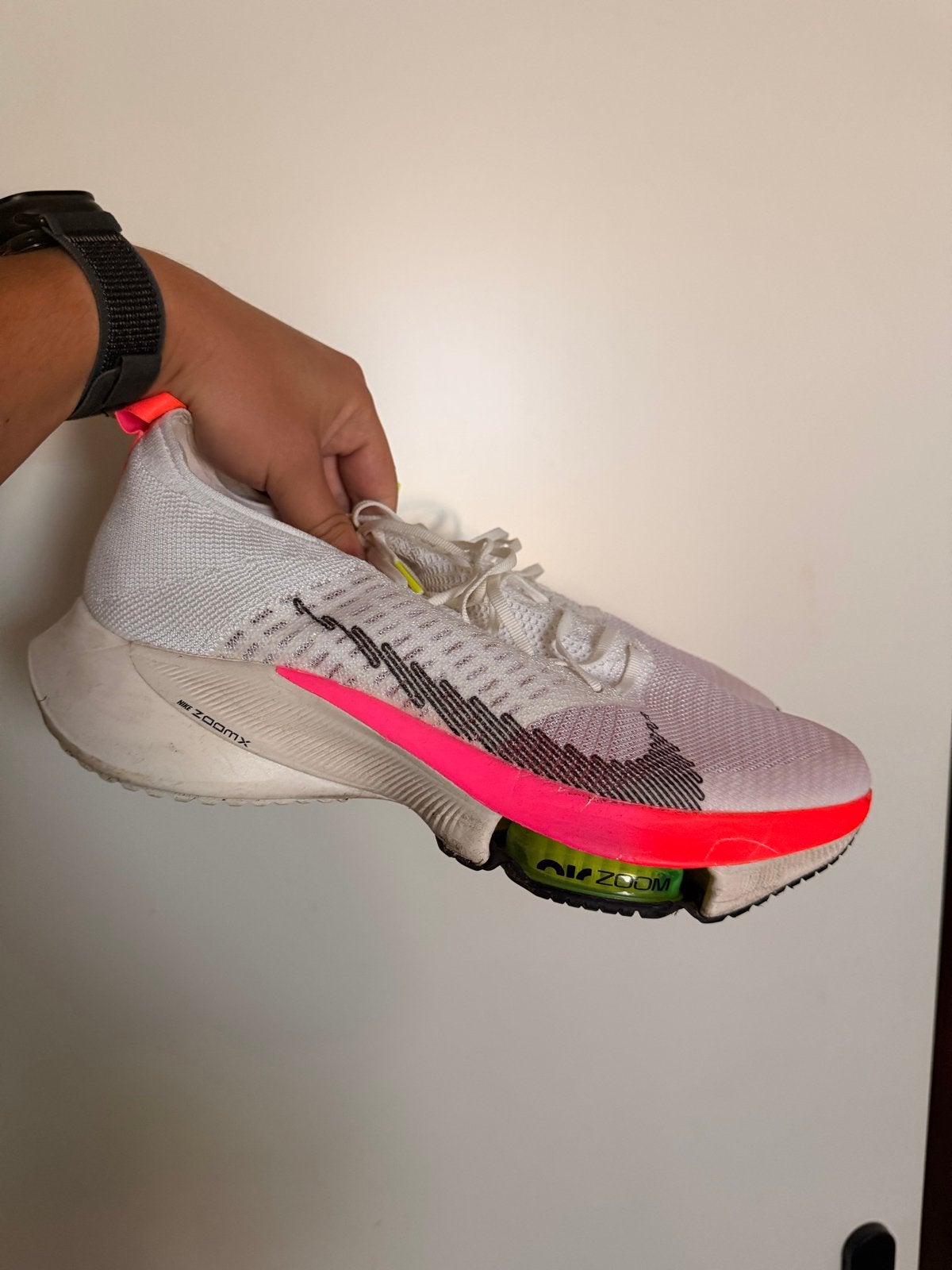 Nike Air Zoom Tempo Next% Flyknit - Maat 47.5, Wit, Ophalen of Verzenden, Sneakers of Gympen, Gedragen