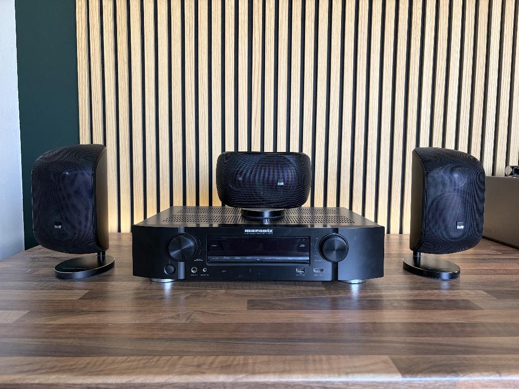 3x Bowers & Wilkins M-1 met Marantz NR1605 reveiver, Gebruikt, Ophalen of Verzenden, 60 tot 120 watt, Bowers & Wilkins (B&W)