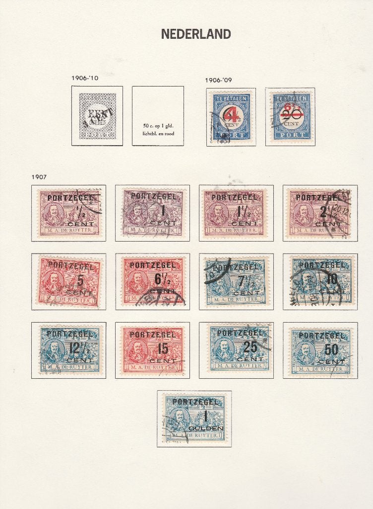 no 7 Nederland portzegels, Ophalen of Verzenden, Gestempeld