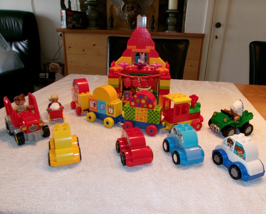 Duplo Lego. Huis + auto's + treintje, Gebruikt, Overige thema's, Ophalen of Verzenden, Duplo