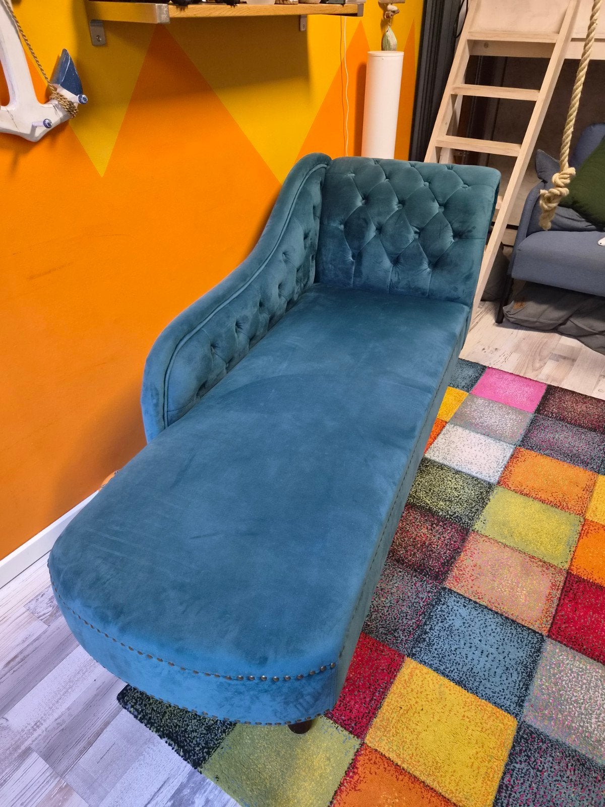 Chaise Longue Beliani, Huis en Inrichting, Ophalen, Eenpersoons, Zo goed als nieuw, Rechte bank