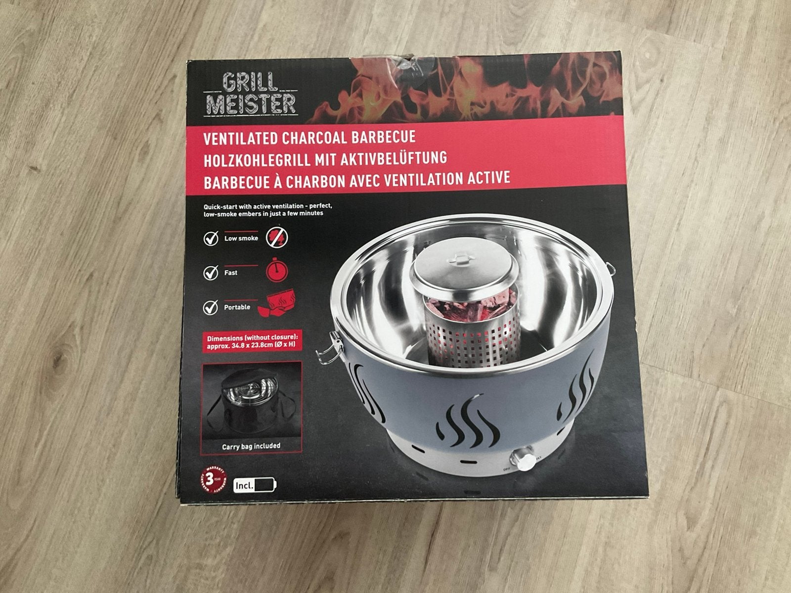 Grill Meister Houtskool-BBQ met ventilatie, Tuin en Terras, Houtskoolbarbecues, Ophalen of Verzenden, Gebruikt