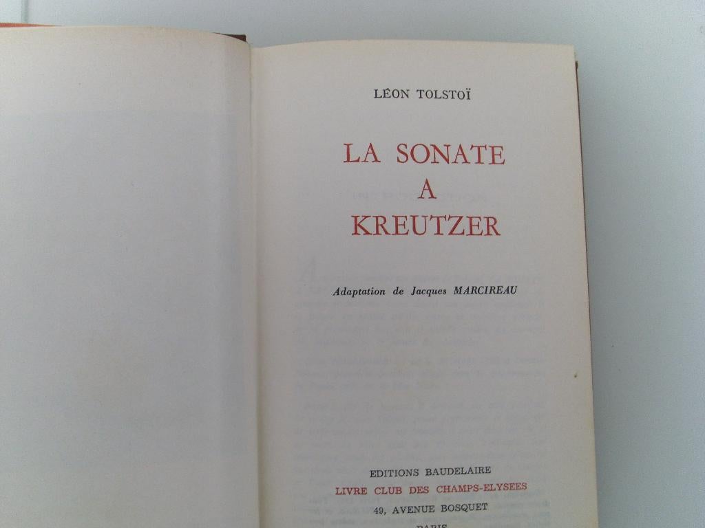 Leo Tolstoi La sonate à Kreutzer, Ophalen of Verzenden, Gelezen, Europa overig