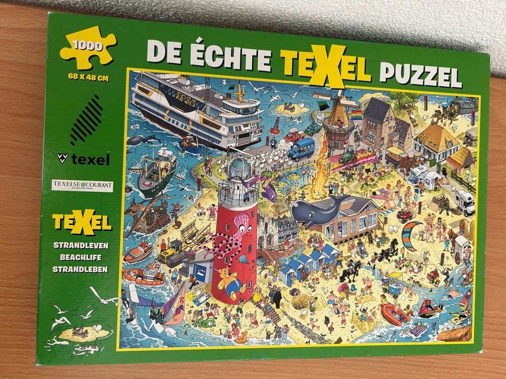 De échte Texel puzzel "Strandleven", Ophalen, 500 t/m 1500 stukjes, Gebruikt, Legpuzzel
