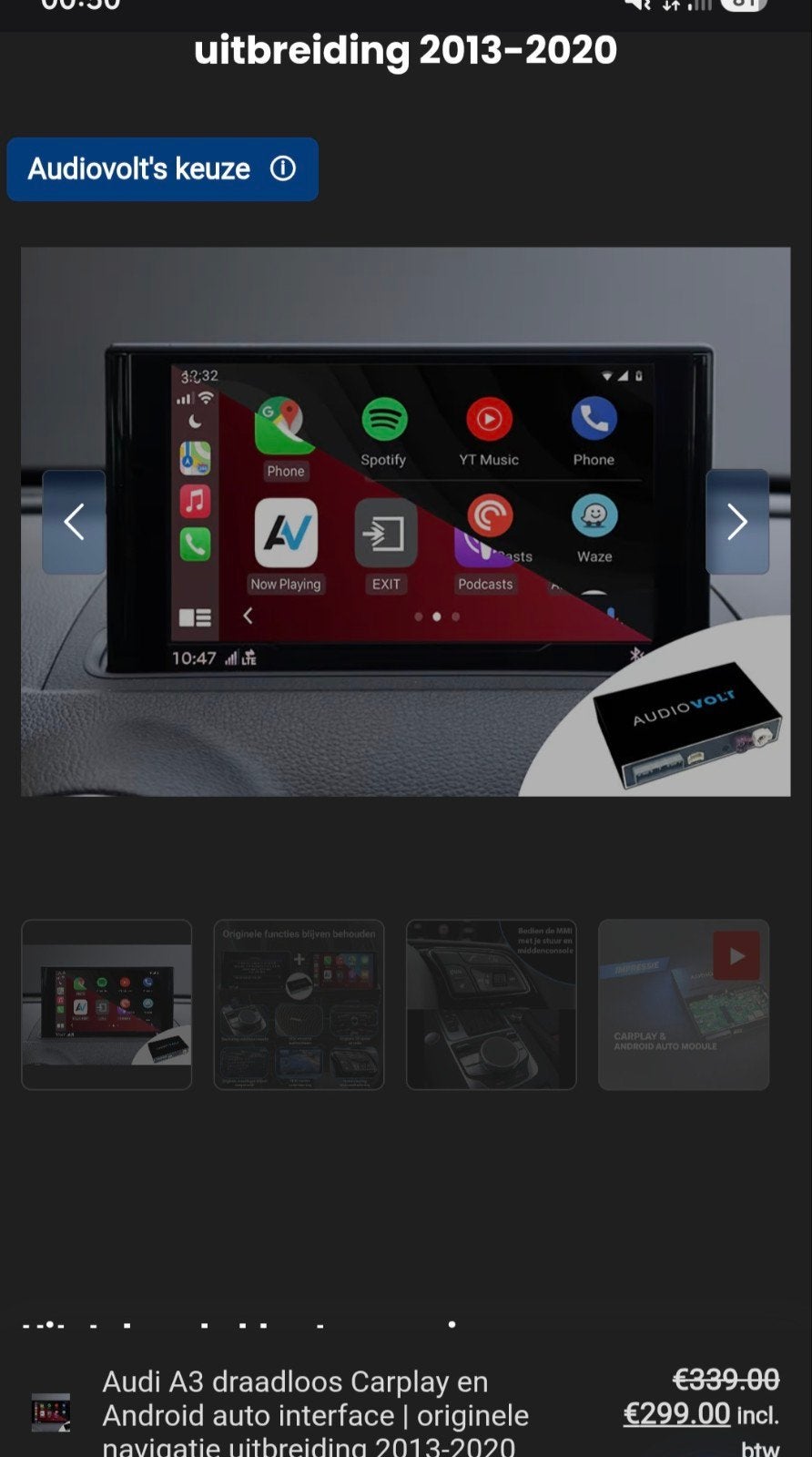 Nieuwe draadloze CarPlay/Android Auto interface Audi A3, Ophalen of Verzenden, Nieuw