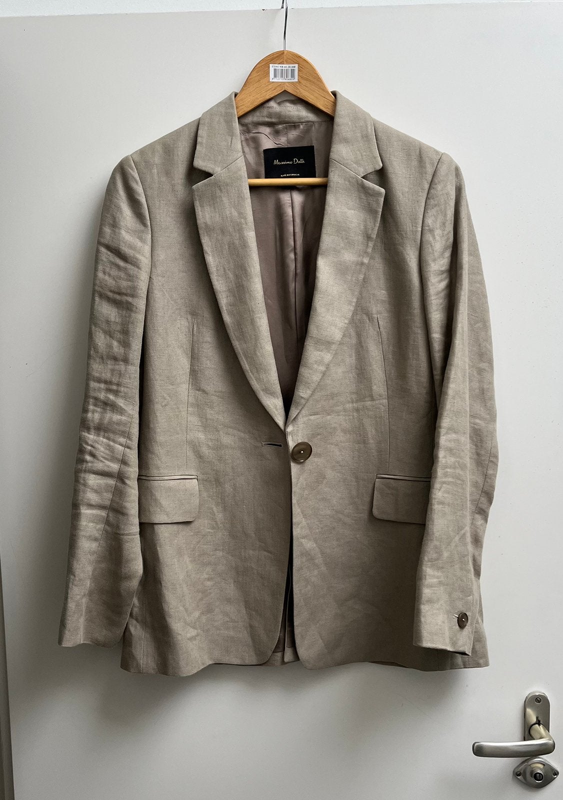 Massimo Dutti fraaie blazer zandkleur linnen 40, Maat 38/40 (M), Beige, Nieuw, Ophalen of Verzenden