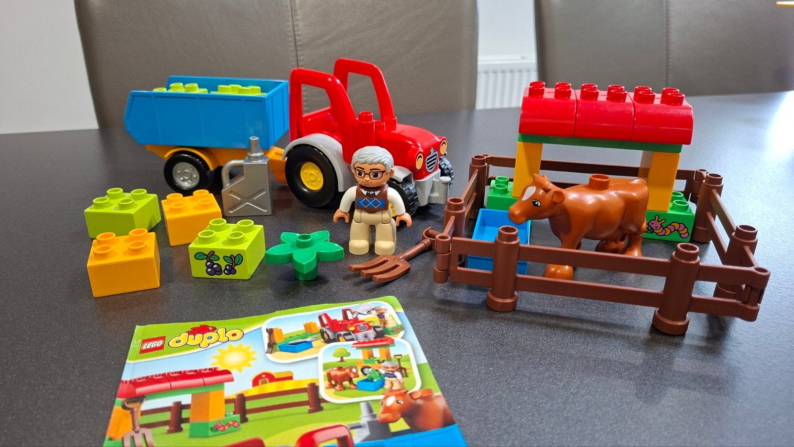 Lego Duplo 10524 Boerderij Tractor Set (mist moersleutel), Gebruikt, Overige thema's, Ophalen of Verzenden, Inclusief minifiguren