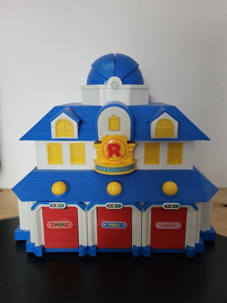 Robocar Poli reddingsstation 30x30 cm met baan, Ophalen of Verzenden, Gebruikt, Jongen of Meisje