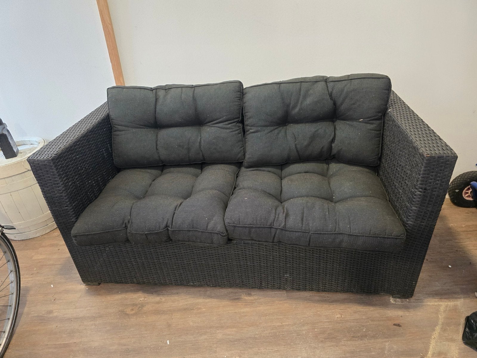 Lounche set, tuin bank met kussens., Ophalen, Gebruikt