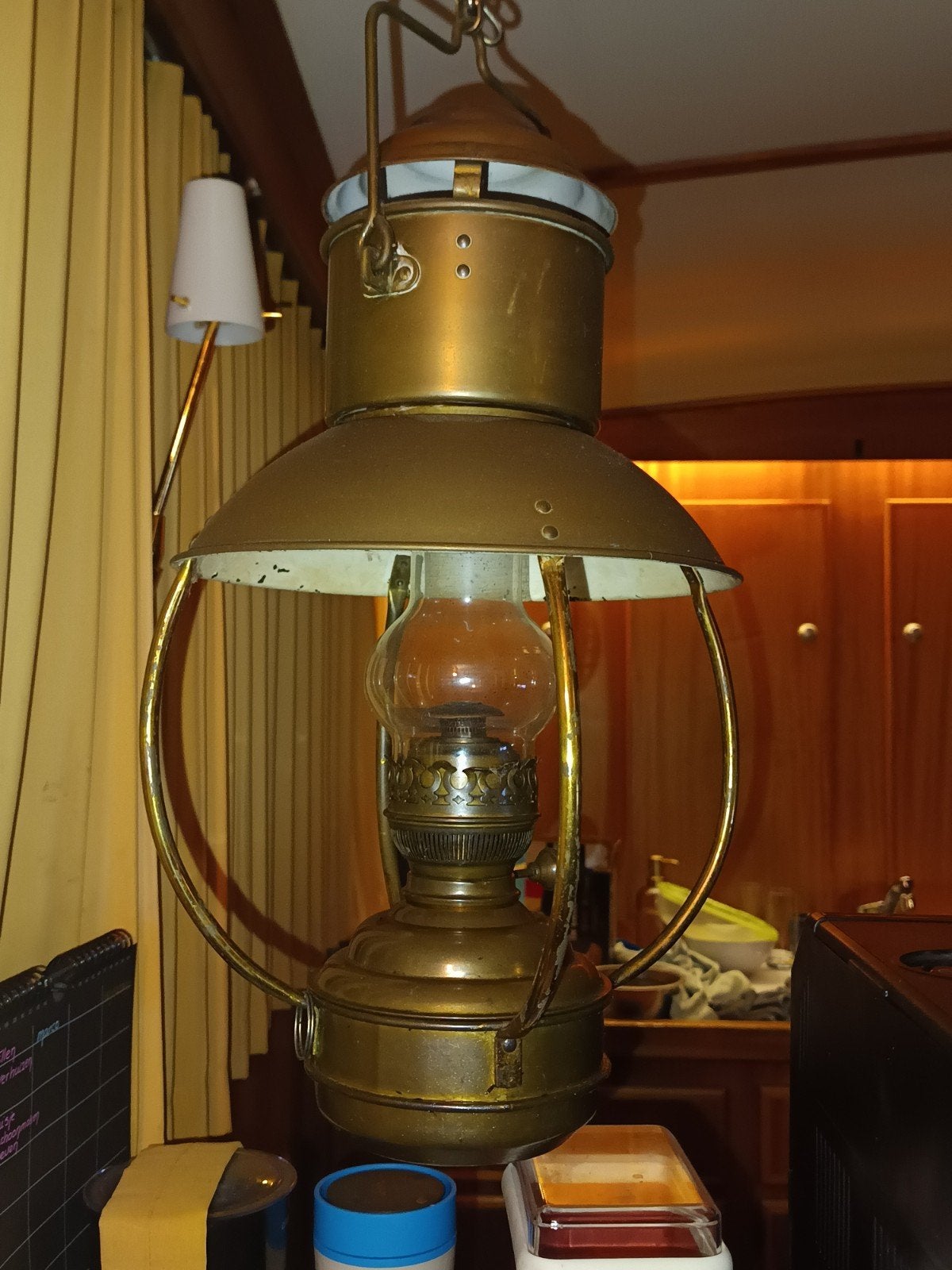2 koperen olie lampen scheepslampen, Ophalen