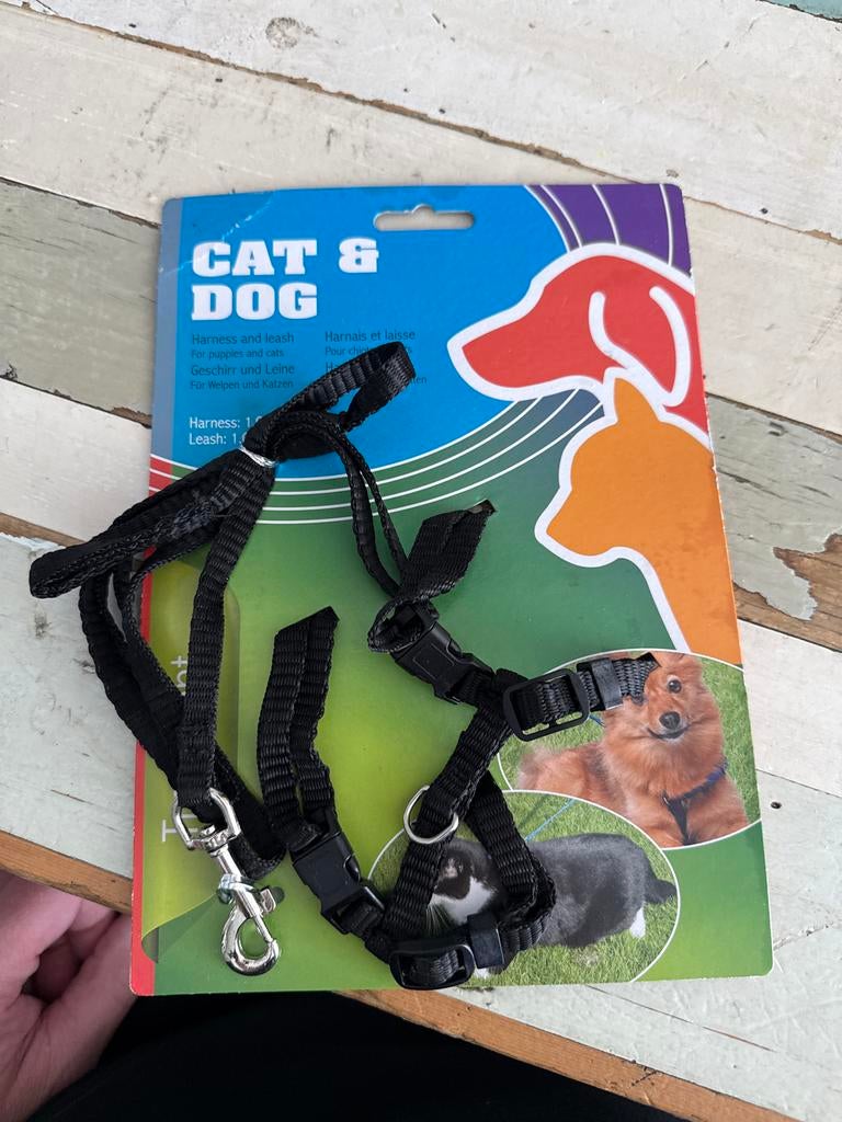 Puppy harnas of katten harnas met riem, Ophalen of Verzenden, Nieuw