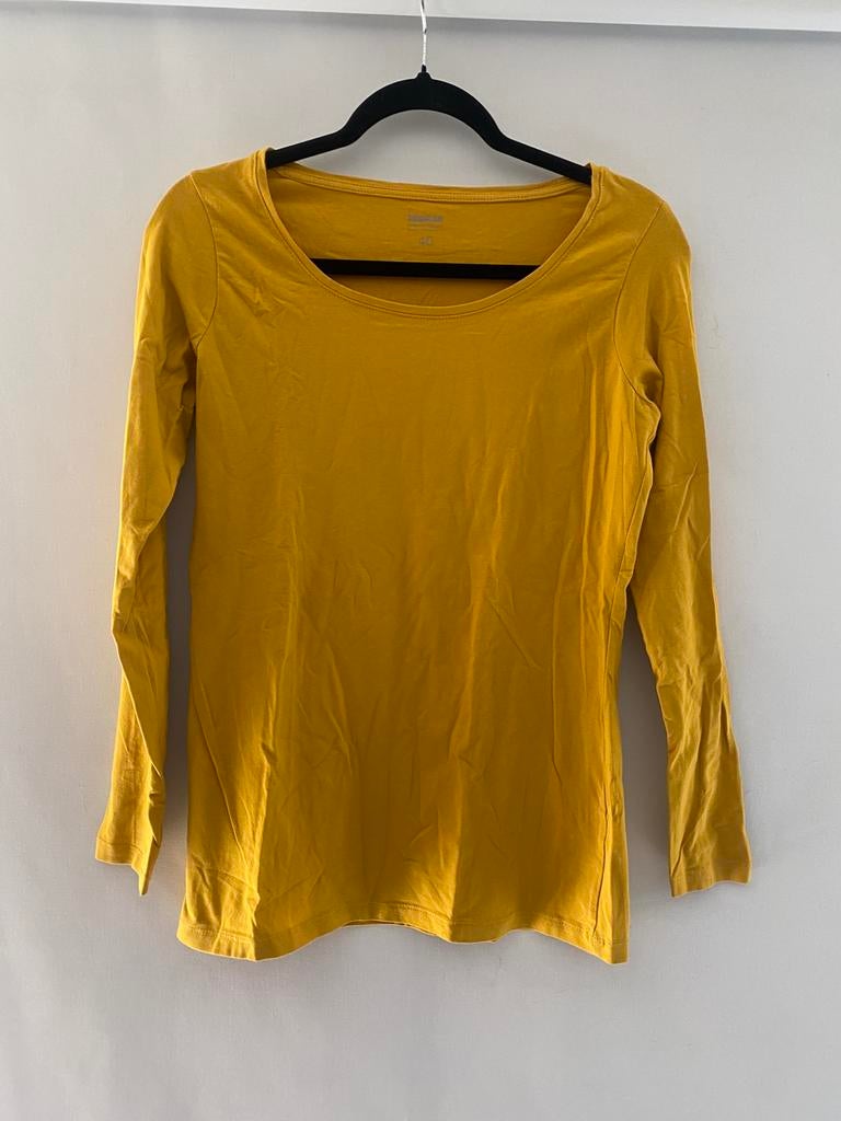 Zeeman basic longsleeve okergeel | maat 40 | comfy, Geel, Maat 42/44 (L), Ophalen of Verzenden, Zo goed als nieuw