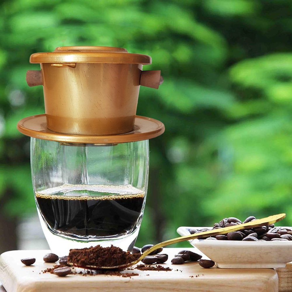 Vintage Franse MENAGEALU koffiezetapparaat voor een kopje, Gebruikt, Overige modellen, -, -