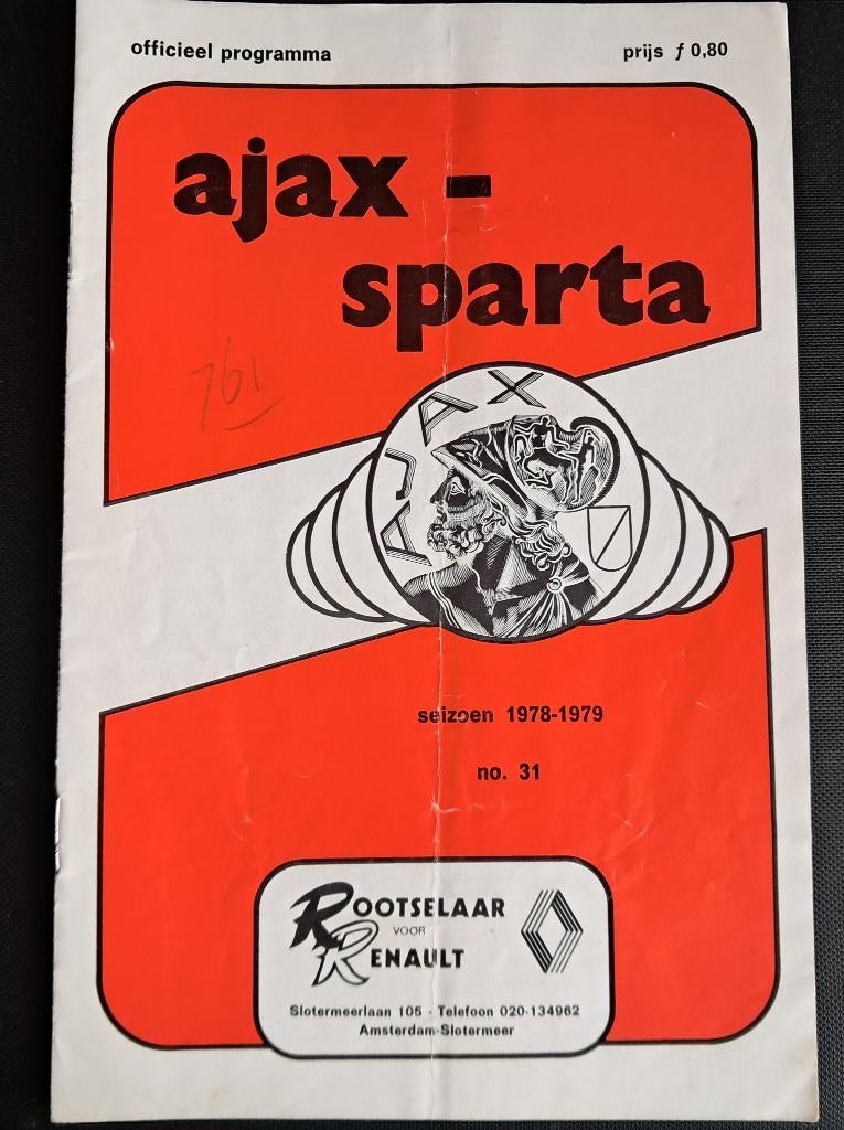 Ajax - Sparta  1978/1979, Ophalen of Verzenden, Gebruikt, Ajax, Boek of Tijdschrift