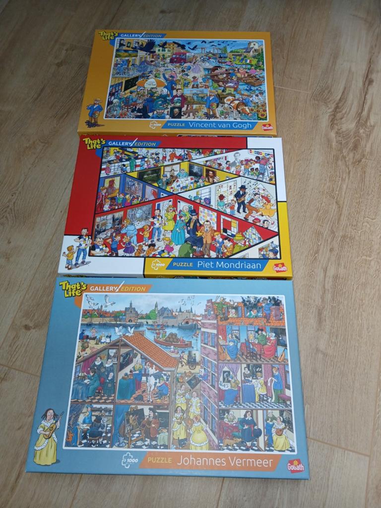 3x that's life galery edition puzzels 1000 stukjes, Ophalen, 500 t/m 1500 stukjes, Zo goed als nieuw
