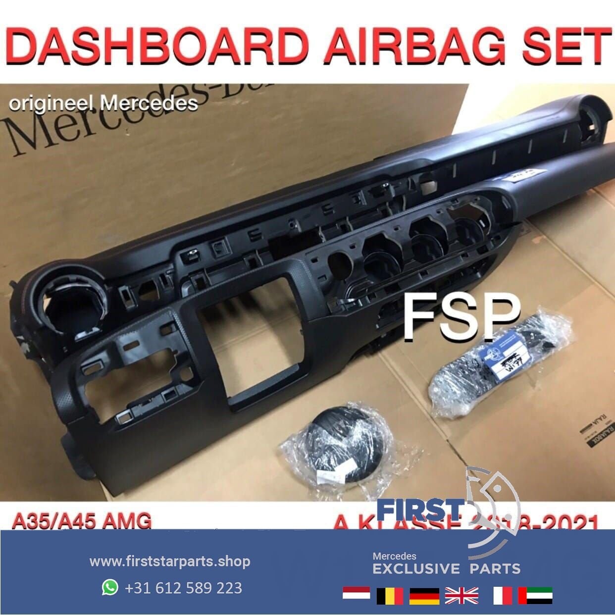W177 AMG DASHBOARD AIRBAG SET Mercedes A KLASSE A35 A45 45 S, Gebruikt, -, Ophalen of Verzenden, -