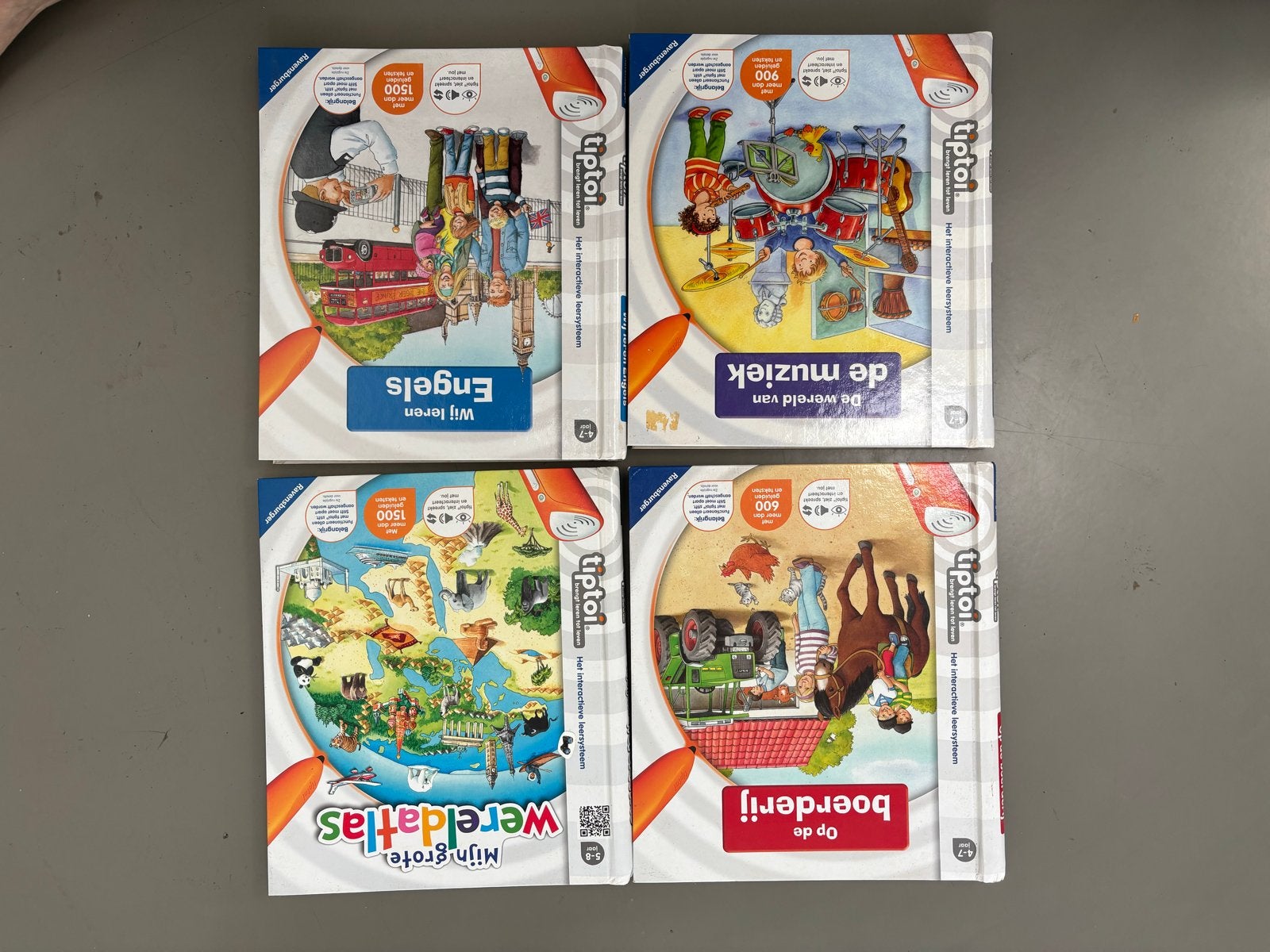 Tiptoi boeken: Engels, Muziek, Wereldatlas, Boerderij, Ophalen, Gelezen, Non-fictie