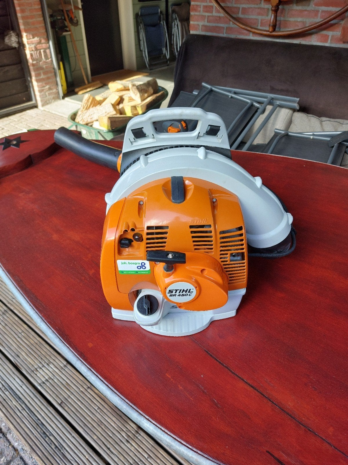 zgan stihl bladblazer br450c elektrische startfunctie, Ophalen, Ruggedragen, Zo goed als nieuw, Stihl