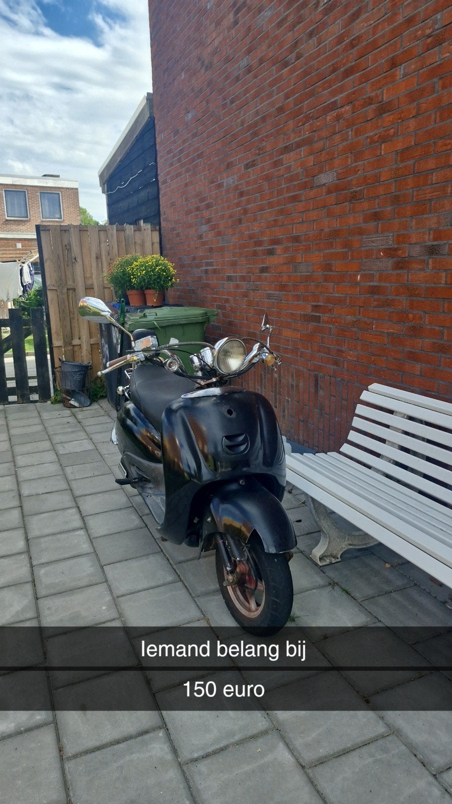 Zwarte scooter - Opknapper, Ophalen of Verzenden, Gebruikt