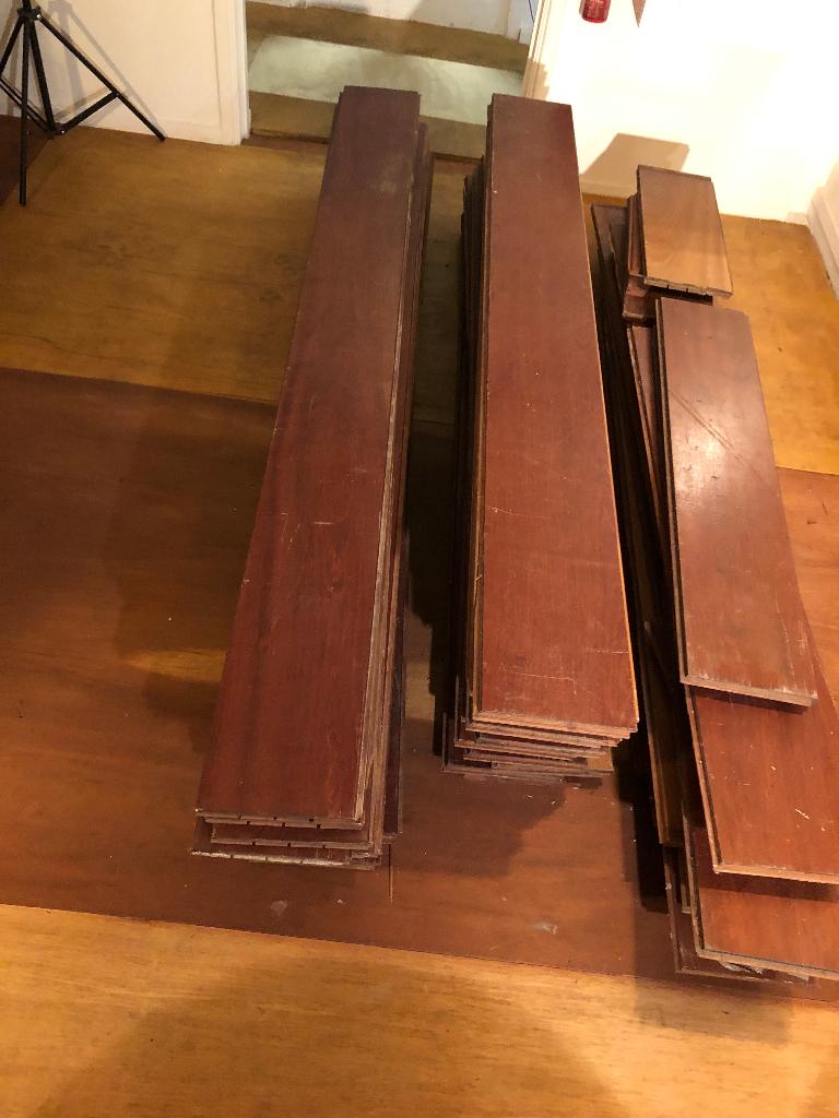 jotoba houten vloerdelen ca. 20 m2, Doe-het-zelf en Verbouw, Vloerdelen en Plavuizen, Ophalen, Gebruikt, Vloerdelen of -planken