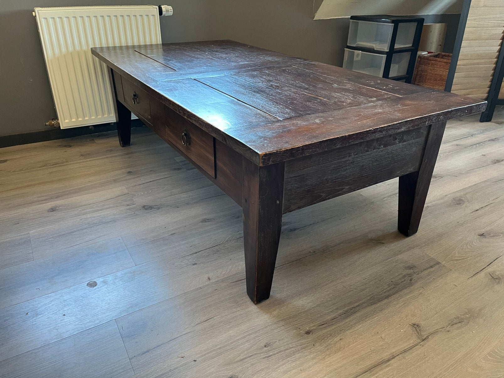 Salontafel teak hout coloniaal 160 x 80cm, Ophalen, 50 – 75, Gebruikt, Koloniaal