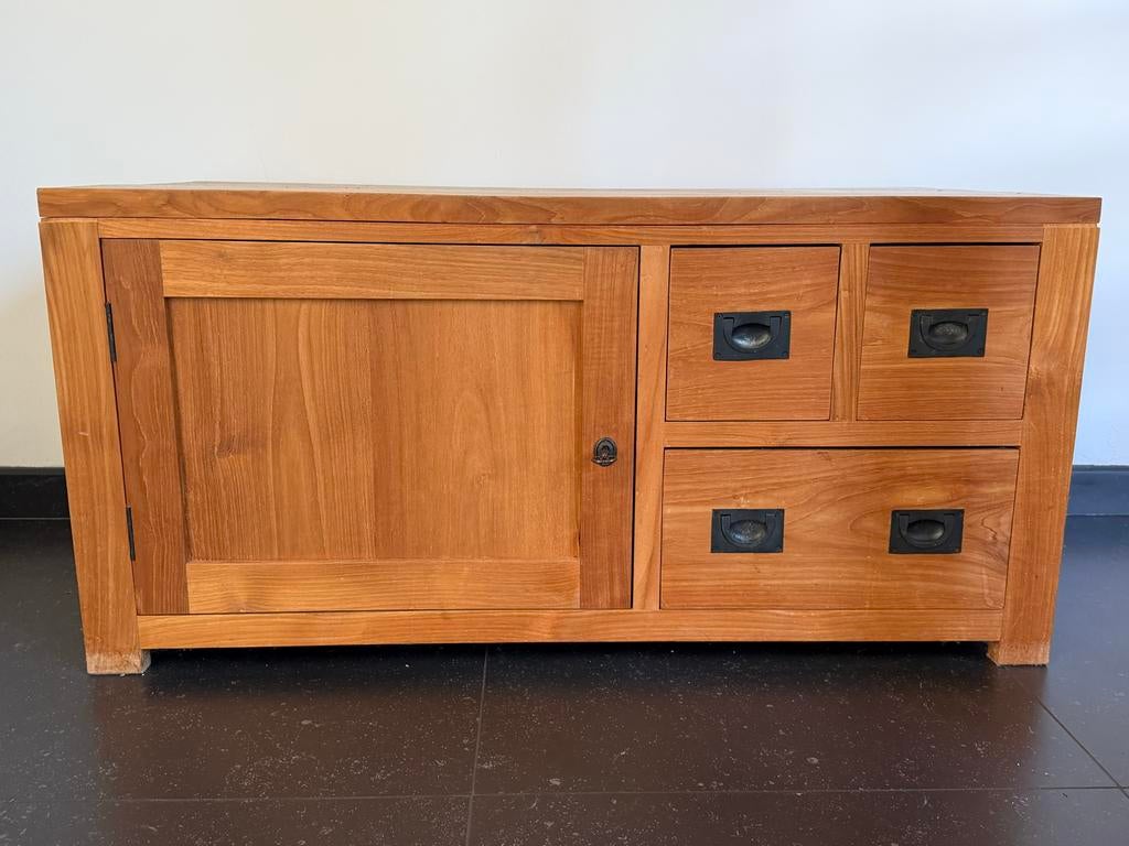 Houten kastje met lade en deurtje - 75x40x30 cm, Huis en Inrichting, Kasten | Televisiemeubels, Ophalen, Gebruikt, 50 tot 100 cm