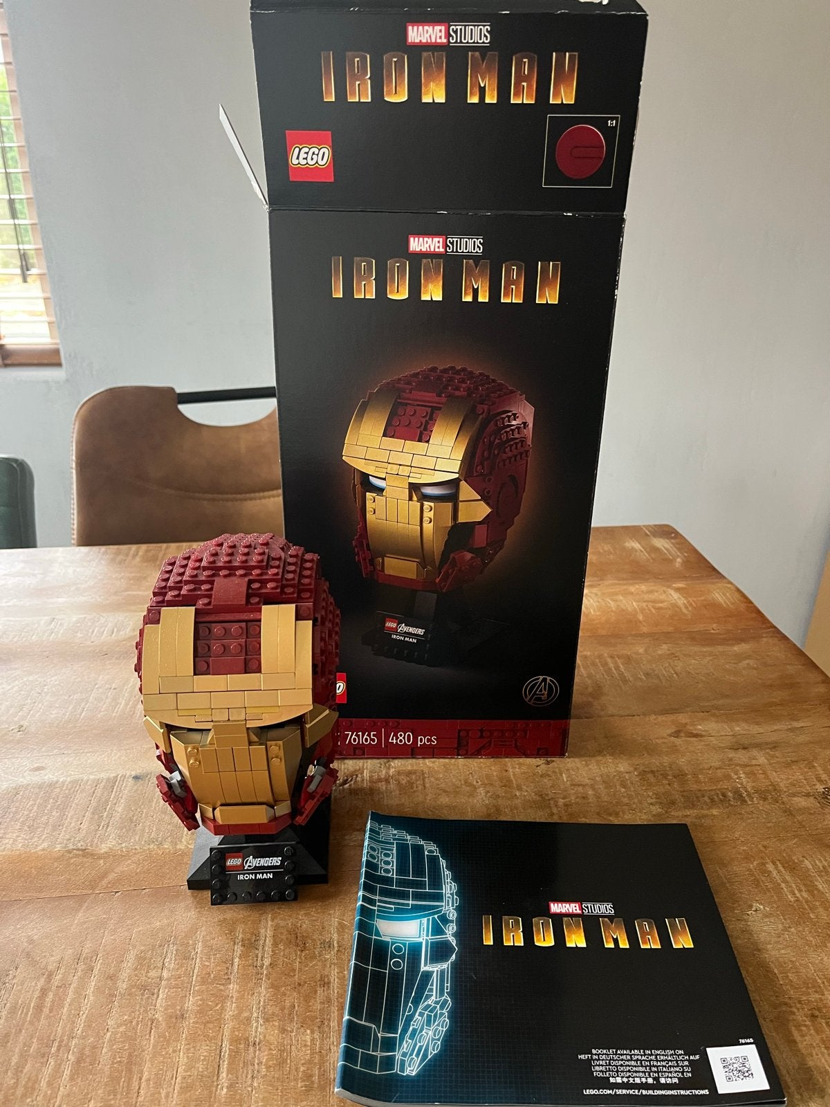 Lego Marvel Iron Man Helm (76165) - Compleet met doos en boe, Ophalen of Verzenden, Zo goed als nieuw, Lego