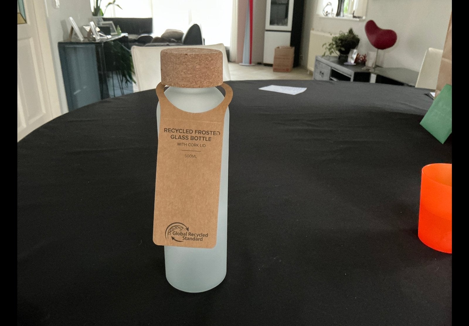 Nieuw, glazen fles met kurk., Ophalen of Verzenden, Zo goed als nieuw
