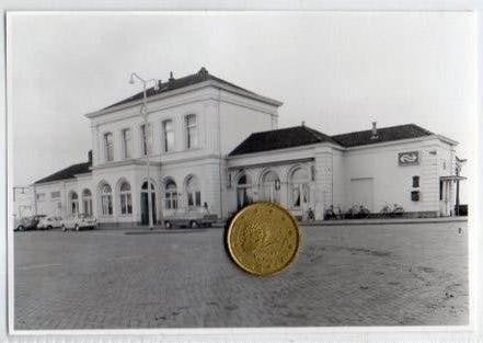 Oude foto spoorwegen NS station Steenwijk voorkant 1965 1970, Verzenden, 1960 tot 1980, Ongelopen, Overijssel