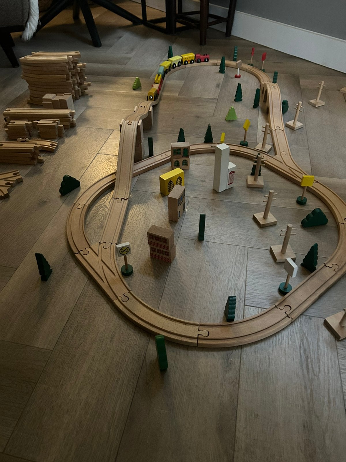 Houten speelgoed trein, Kinderen en Baby's, Ophalen, Zo goed als nieuw