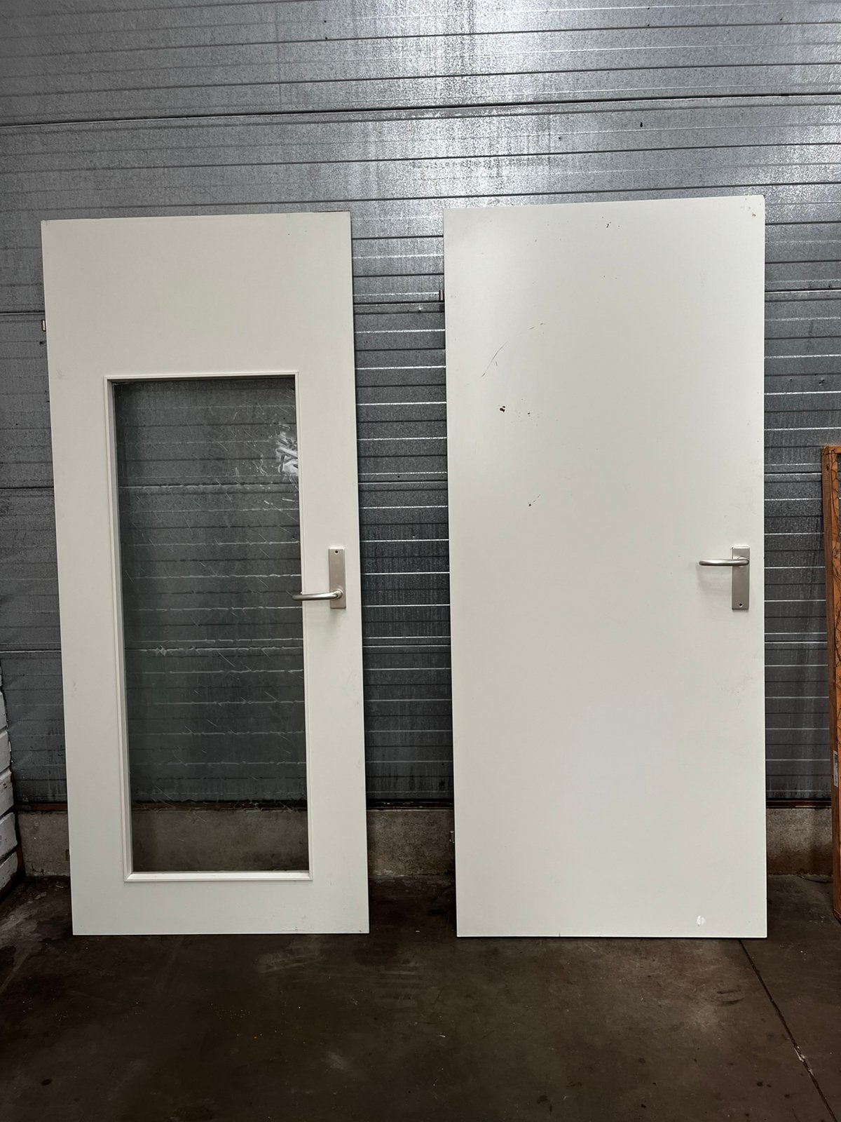 2 binnendeuren waarvan 1 met glas 202 x 85,5, Ophalen, Gebruikt, Binnendeur, 200 tot 215 cm