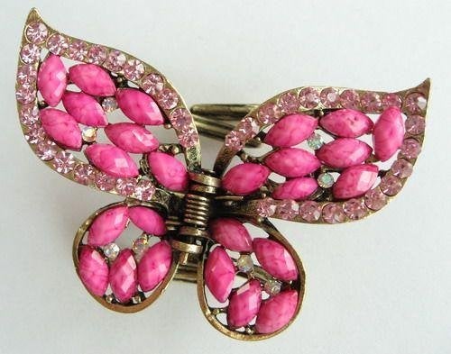 Mooi metalen haarklem met roze crystals, Sieraden, Tassen en Uiterlijk, Uiterlijk | Haarverzorging, Verzenden, Nieuw, Haarspeld