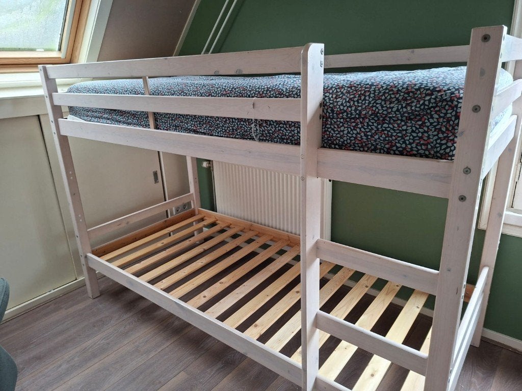 Mooi stapelbed whitewash, Ophalen, Gebruikt, 90 cm, Tweepersoons