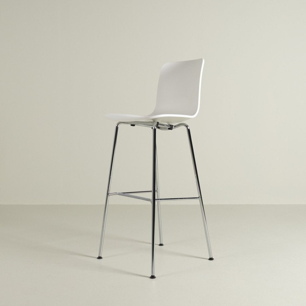 Vitra HAL Stool Medium Barkruk Wit Kunststof - Chroom, Huis en Inrichting, Niet ingevuld, Zo goed als nieuw, 4 krukken, Vitra