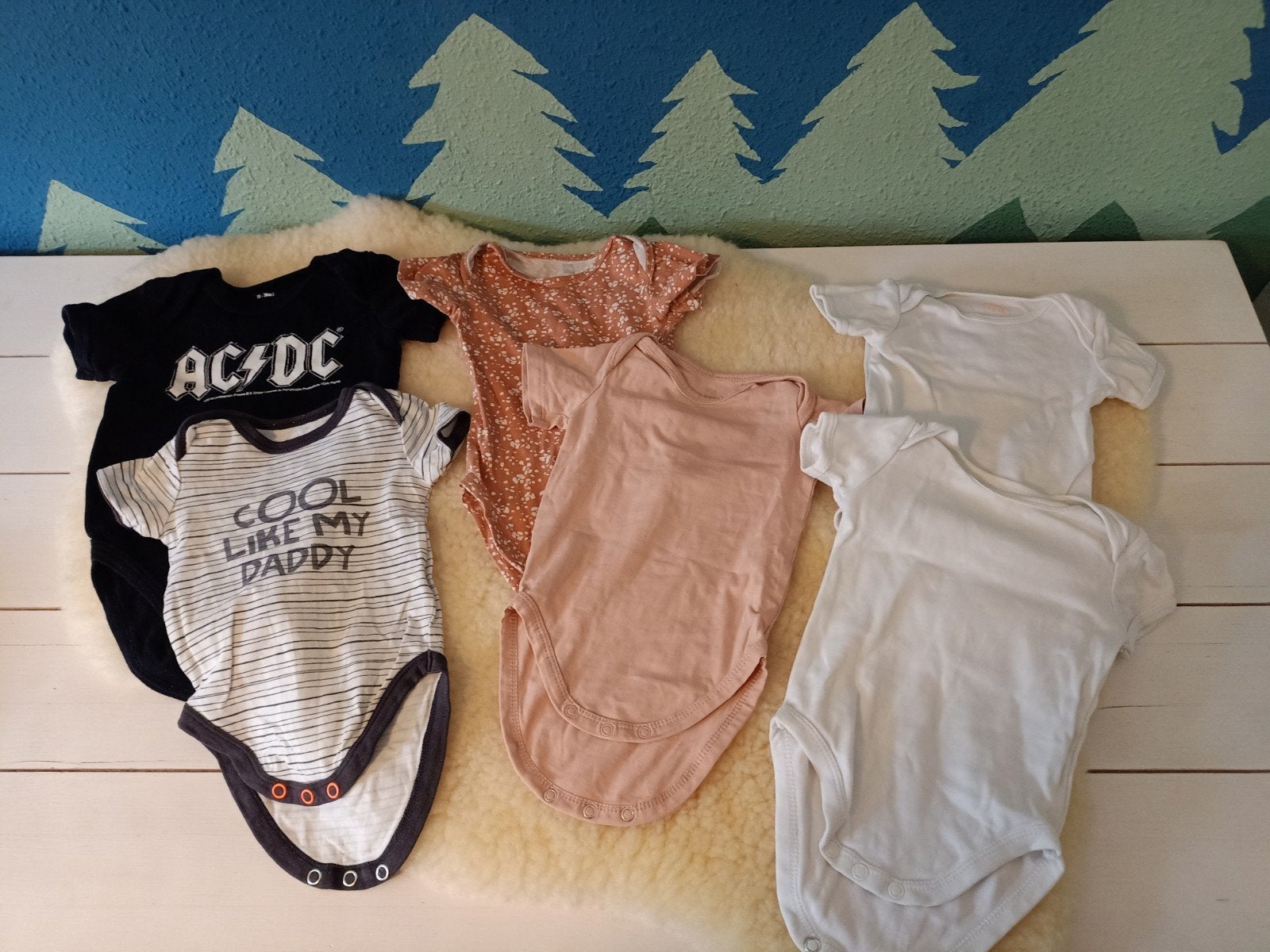 6 Rompers Korte Mouwen - Maat 50/56, Nacht- of Onderkleding, Gebruikt, Jongetje of Meisje, Hema, H&M, Disney