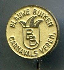 Carnavals ver. de blauwe Buiken zilverkl speldje ( Z_198 ), Verzenden, Zo goed als nieuw, Stad of Land, Speldje of Pin