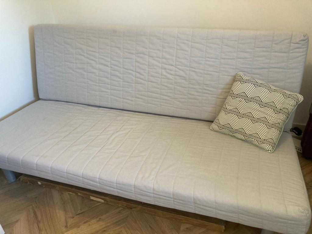 IKEA Beddinge slaapbank - 2-persoons - Grijs, Huis en Inrichting, Ophalen, Gebruikt, Tweepersoons, 140 cm