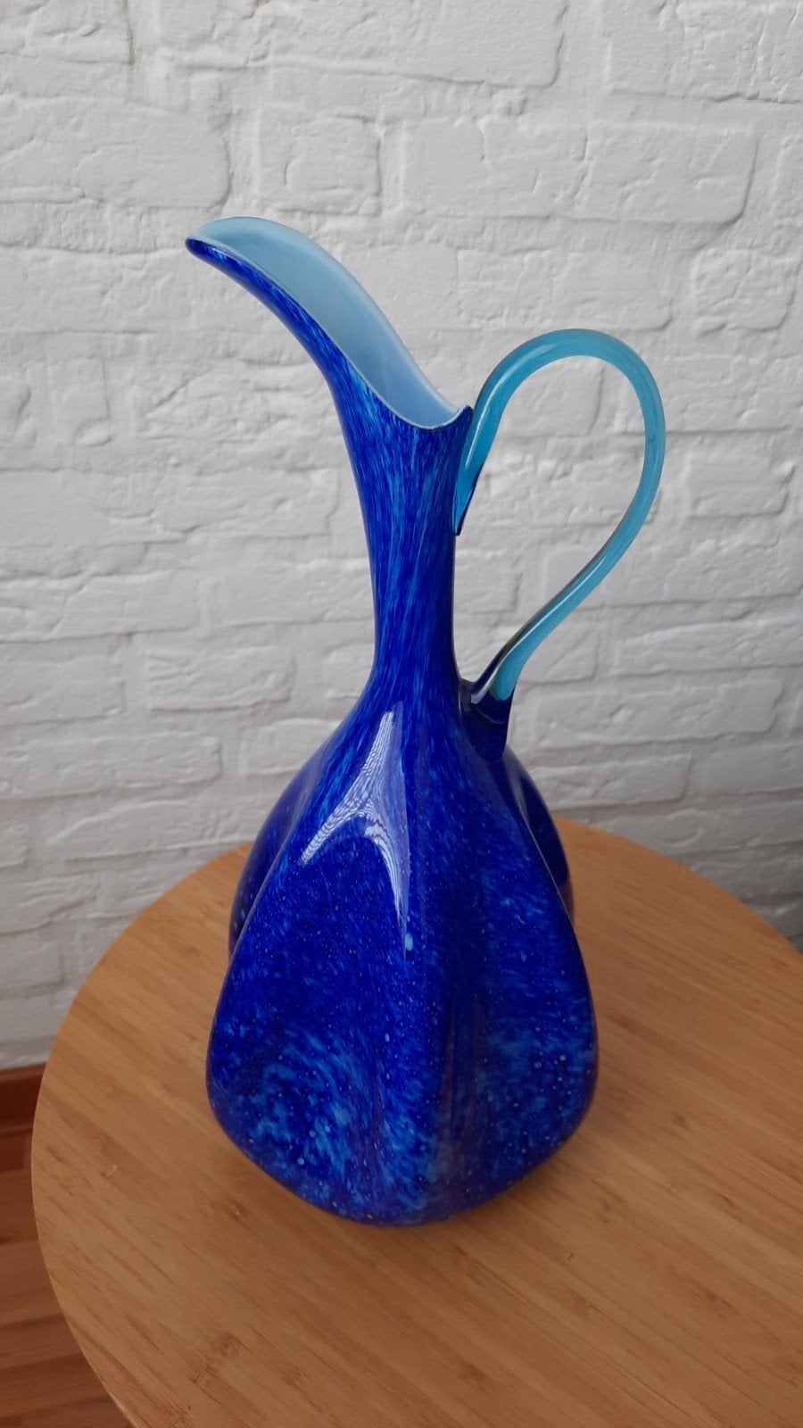 Prachtige kobaltblauwe Italiaanse vaas, 36 cm Muronastijl, Ophalen