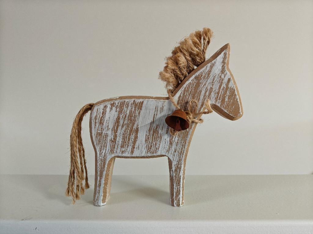 Houten deco beeldje paard, Ophalen of Verzenden, Zo goed als nieuw, Dier