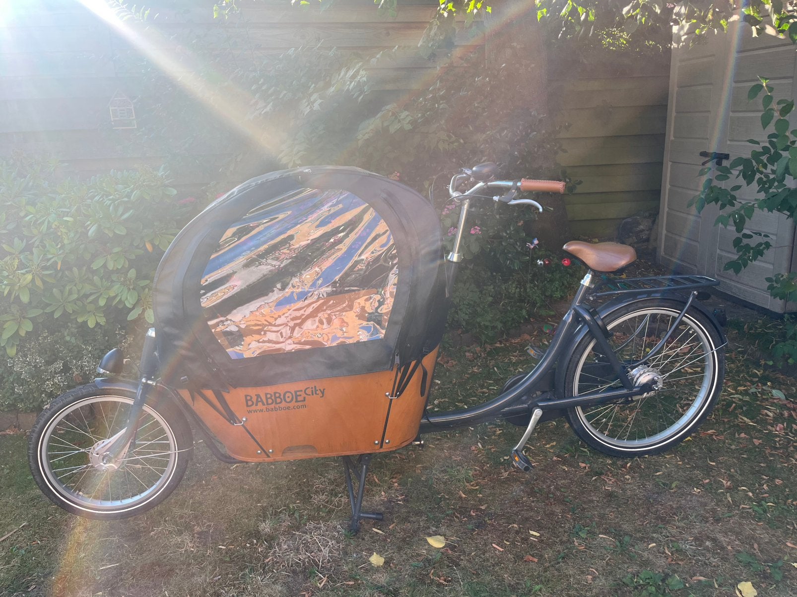 Bakfiets Babboe City NIET elektrische bakfiets, Fietsen en Brommers, Fietsen | Bakfietsen, Ophalen, Gebruikt, Huif, 2 kinderen