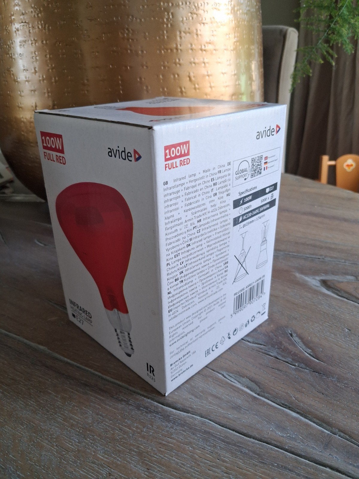 2x Avide Infrarood Warmtelampen E27 100W Rood, Ophalen of Verzenden, Nieuw