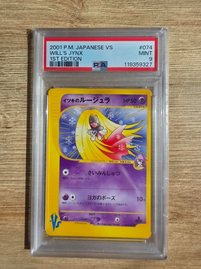 Pokémon Kaart Will's Jynx 1st Edition PSA 9 Mint (2001) #074, Ophalen of Verzenden, Zo goed als nieuw, Losse kaart