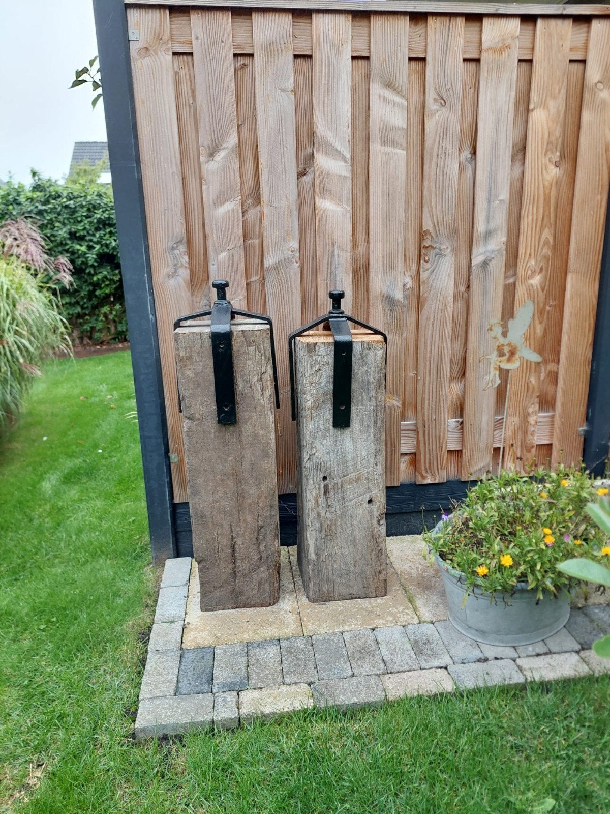 Decoratieve Meerpaal met Muts - Tuindecoratie, Ophalen, Gebruikt, Hout, Overige typen